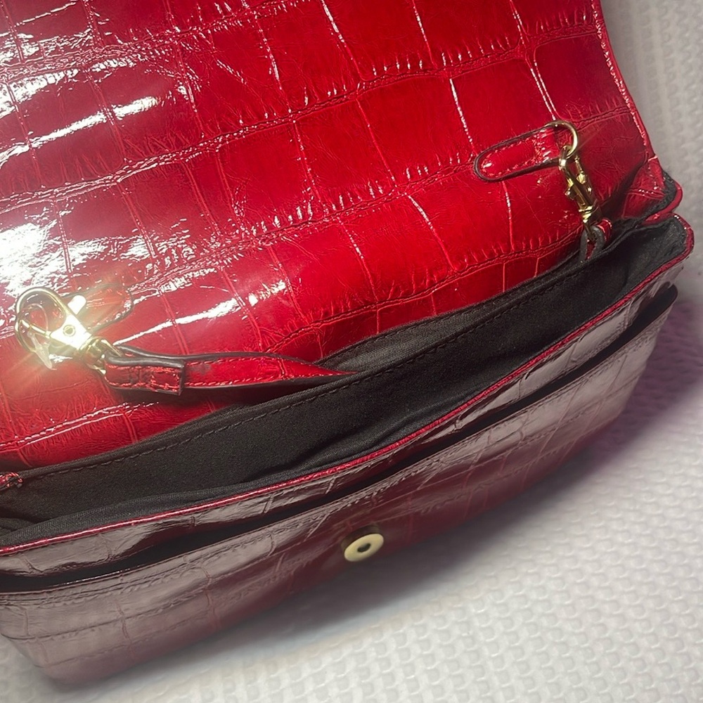 Cosmopolitan Red Snake Skin Crossbody Clutch Bag / Purse long Strap - Picture 5 of 8